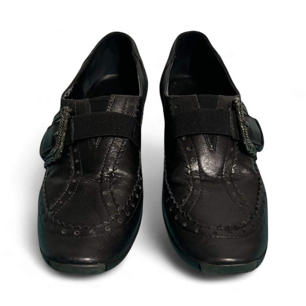 Sesto Meucci Leather Sylke Black Old West Women’s‎ Shoes Made in Italy Size 4.5